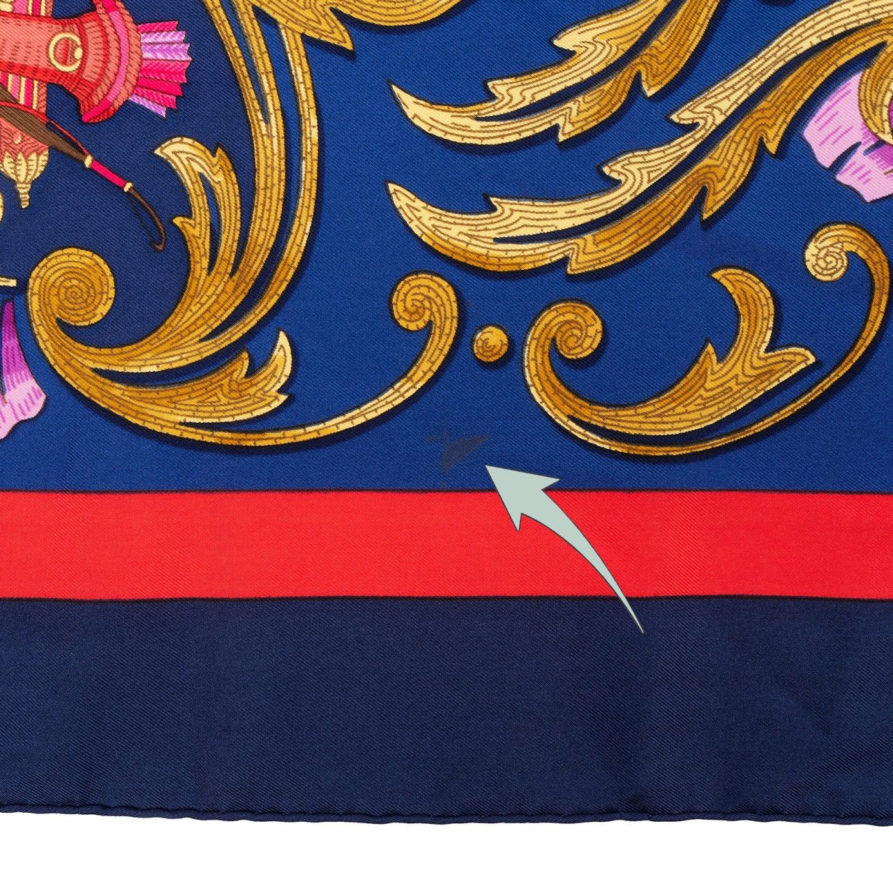 Hermès Cheval Turc Silk Carre 90 Scarf Tuch Blauw