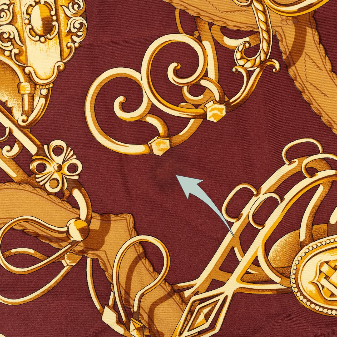 Hermès Mors et Gourmettes Silk Carre 90 Scarf Tuch Goud