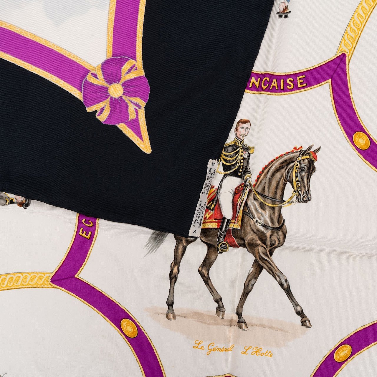 Hermès Ecole Francaise d'Equitation Silk 90 Scarf Tuch Zwart