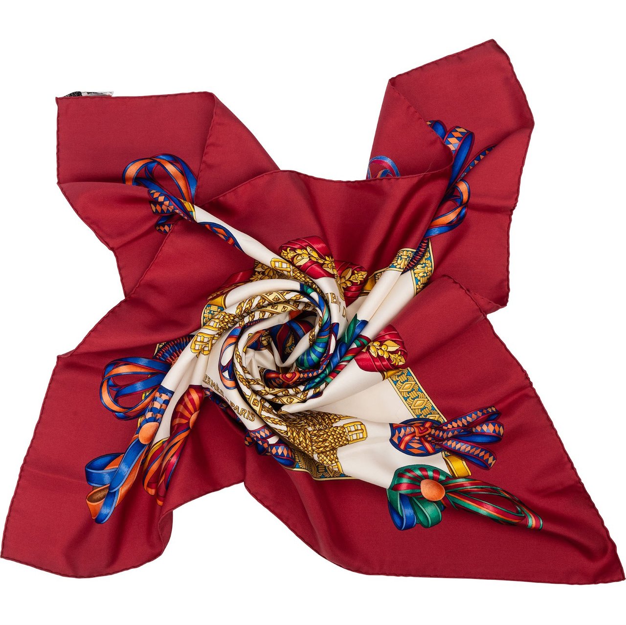 Hermès Les Rubans du Cheval Silk 90 Scarf Tuch Rood