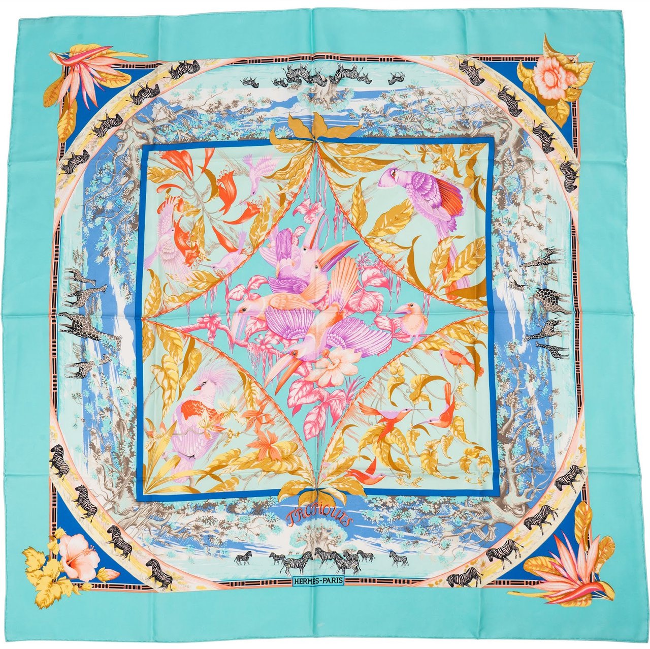 Hermès Tropiques Silk 90 Scarf Tuch Divers
