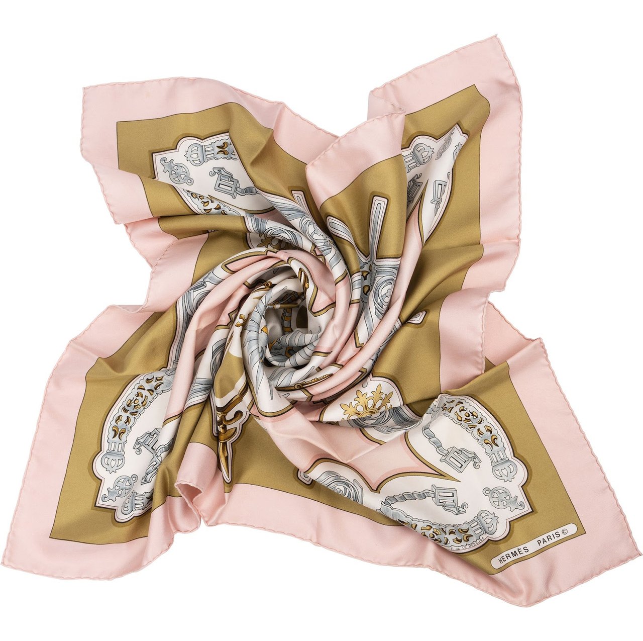 Hermès Les Eperons Silk 90 Scarf Tuch Rood