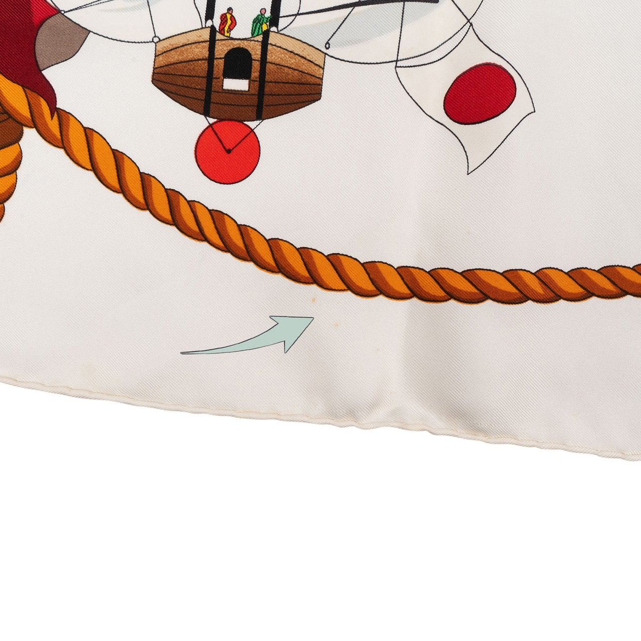 Hermès Les Folies du Ciel Silk Carre 90 Scarf Tuch Wit