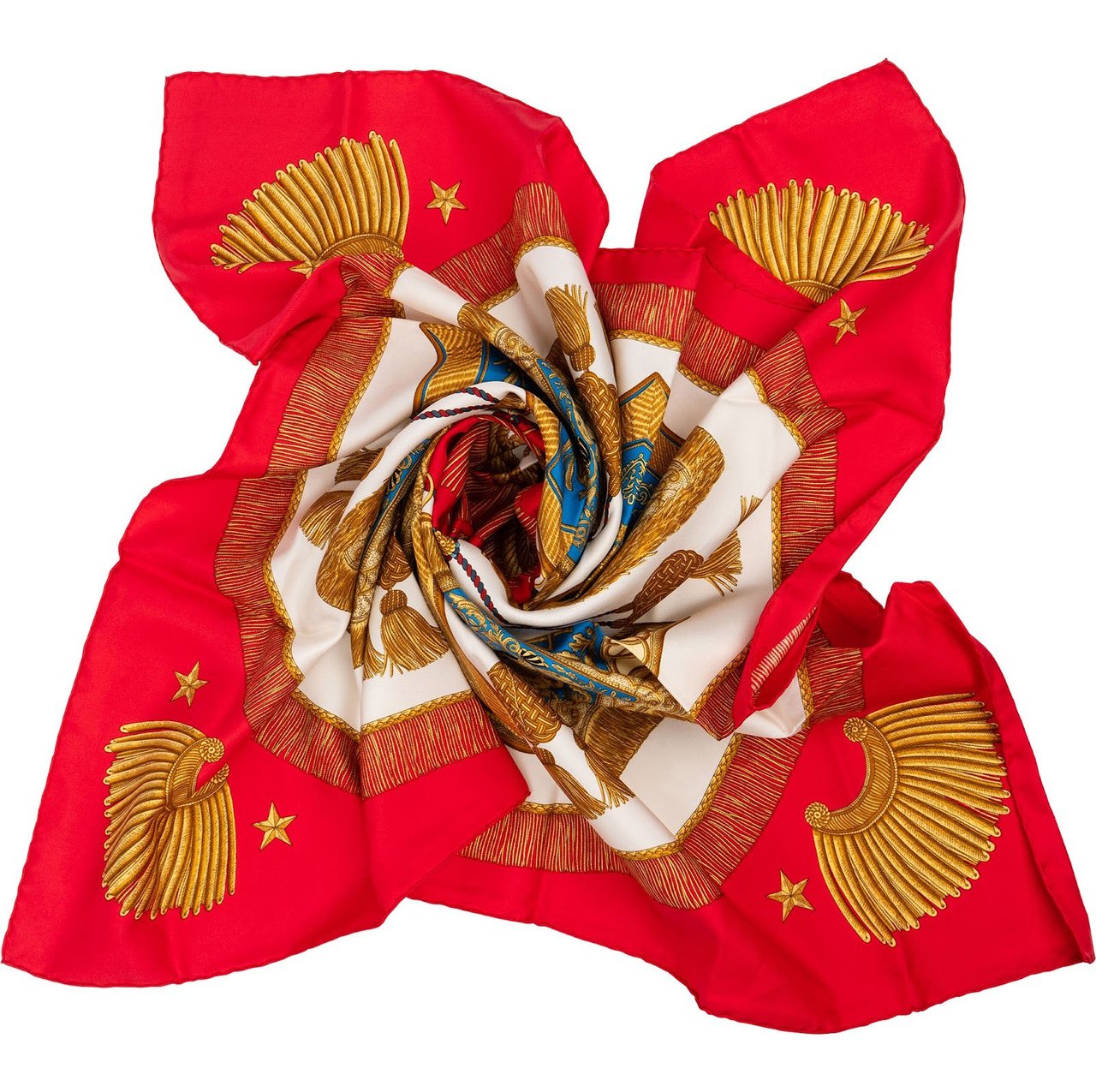 Hermès Poste et Cavalerie Silk Carre 90 Scarf Tuch Rood