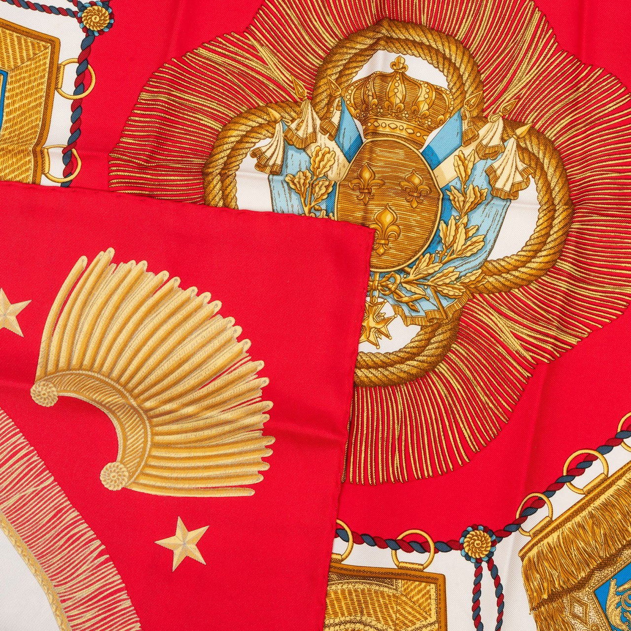 Hermès Poste et Cavalerie Silk Carre 90 Scarf Tuch Rood