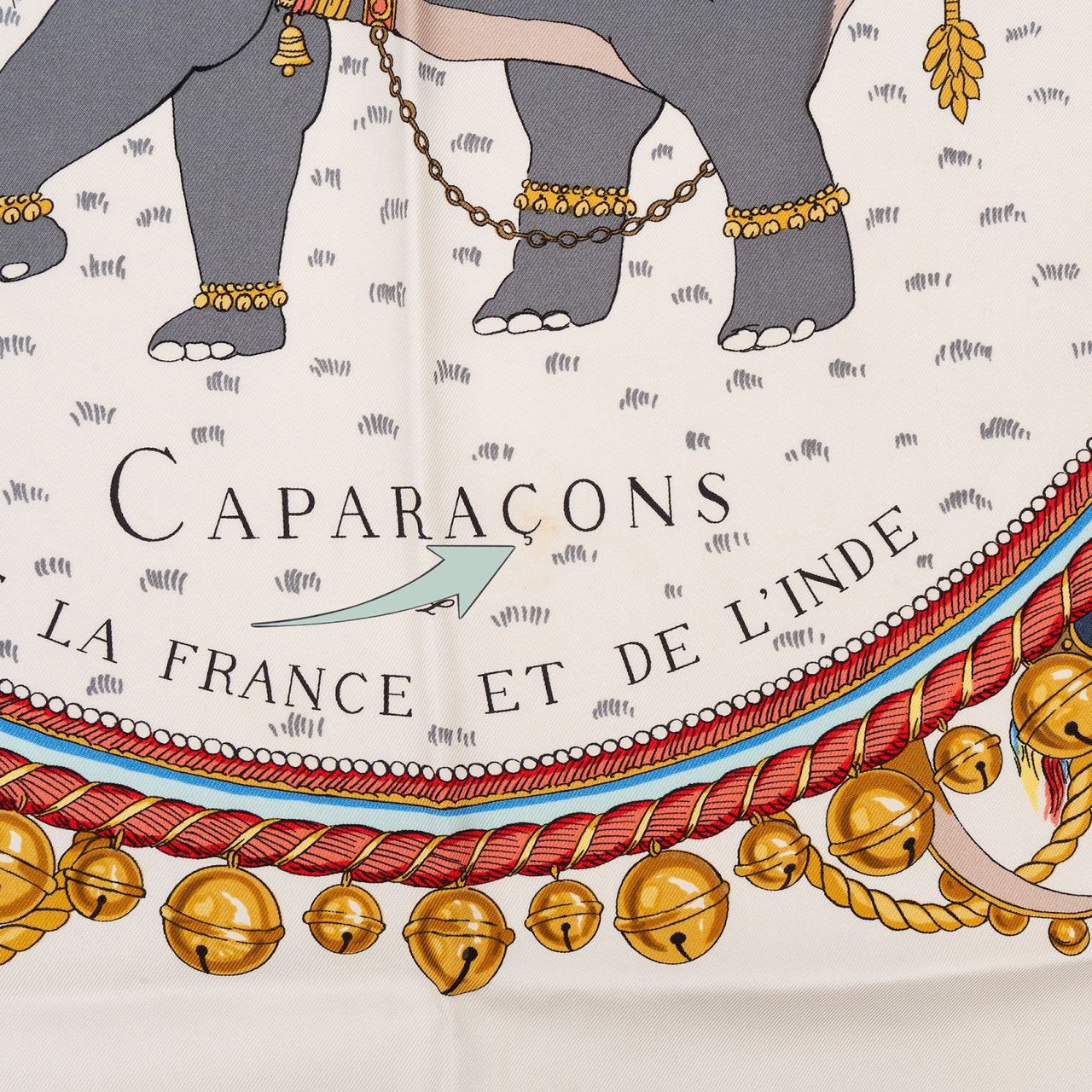 Hermès Caparaçons la France et de l'Inde Silk 90 Scarf Tuch Divers