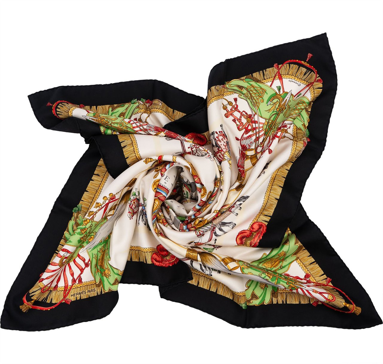 Hermès Caparaçons la France et de l'Inde Silk 90 Scarf Tuch Divers