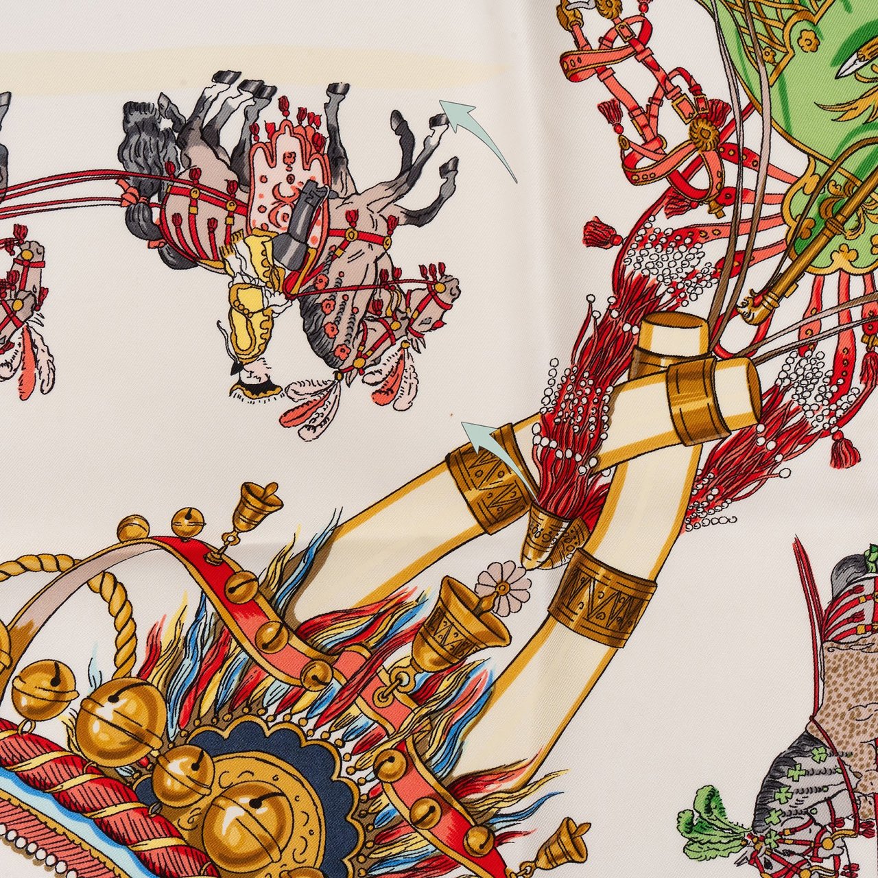 Hermès Caparaçons la France et de l'Inde Silk 90 Scarf Tuch Divers