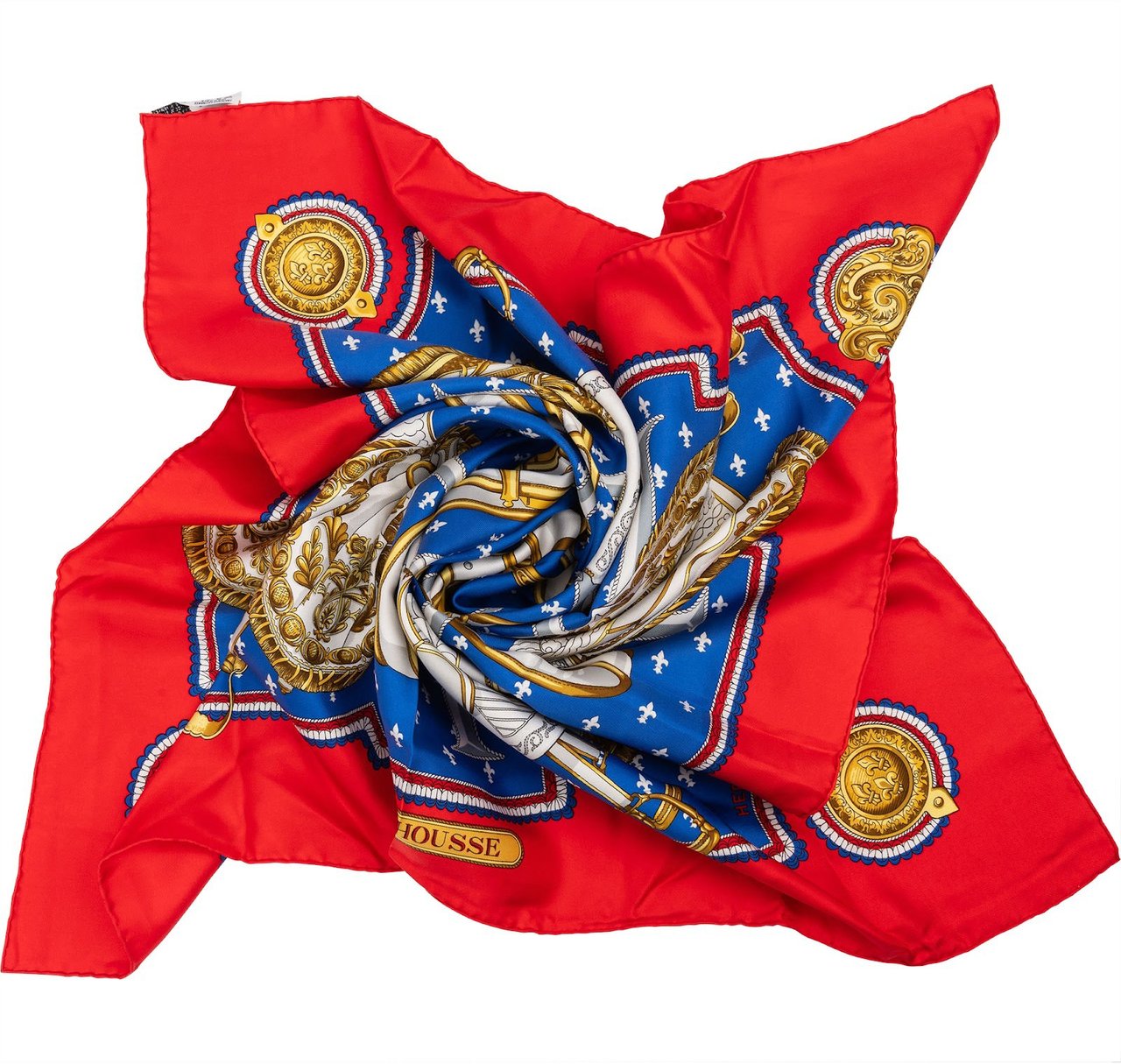 Hermès Selles a Housse Silk Carre 90 Scarf Tuch Rood