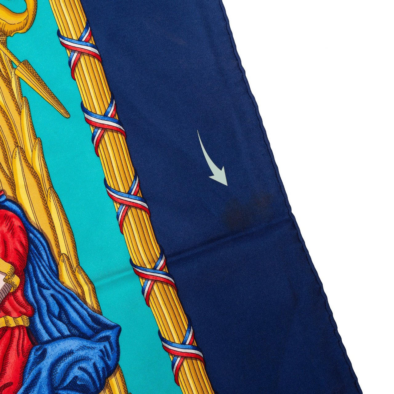 Hermès Liberté Égalité Fraternité Silk 90 Scarf Tuch Blauw