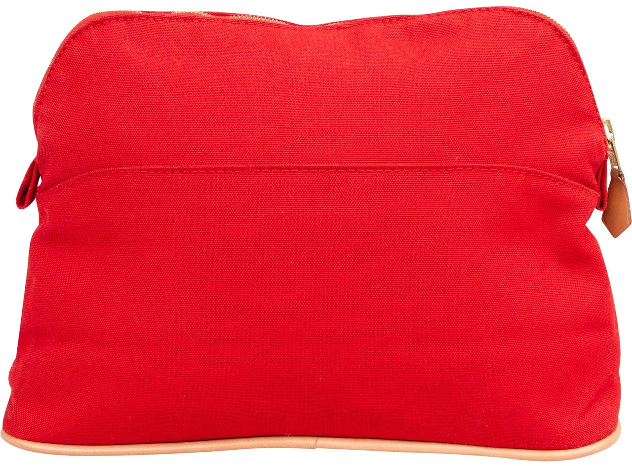 Hermès Canvas Bolide 25 Pouch Bag Rood