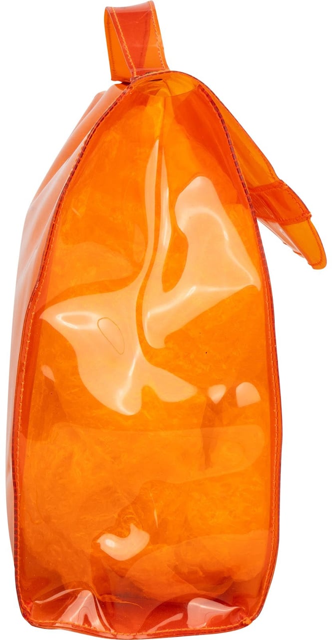 Hermès Transparent Vinyl Souvenir de l'Exposition 1998 Kelly 40 Handbag Oranje