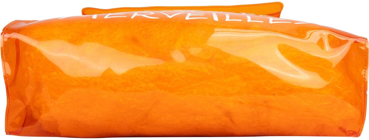 Hermès Transparent Vinyl Souvenir de l'Exposition 1998 Kelly 40 Handbag Oranje