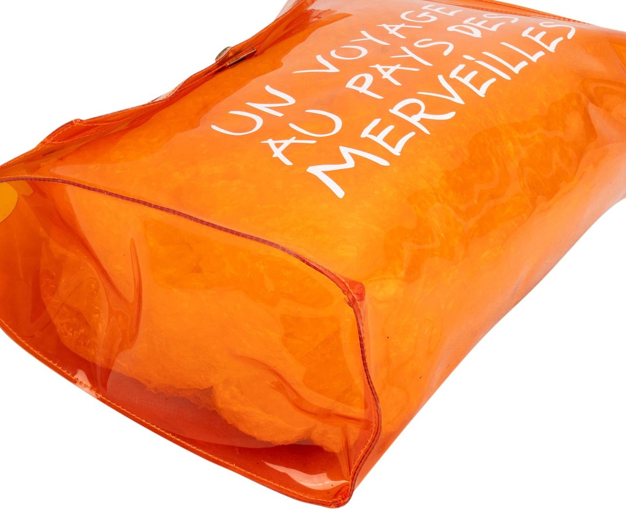 Hermès Transparent Vinyl Souvenir de l'Exposition 1998 Kelly 40 Handbag Oranje