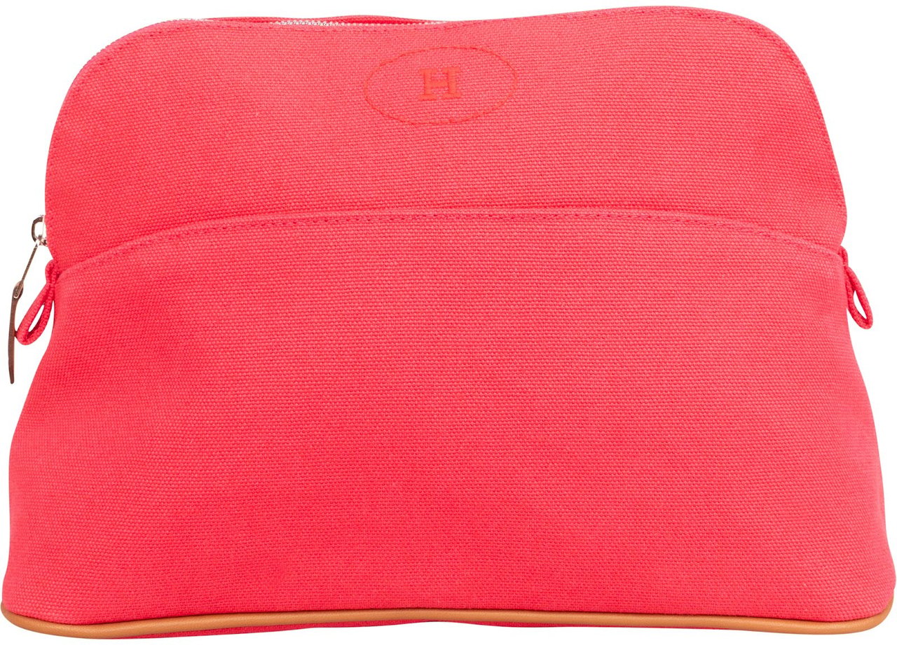 Hermès Hibiskus Canvas Bolide 25 Trousse Pouch Bag Rood