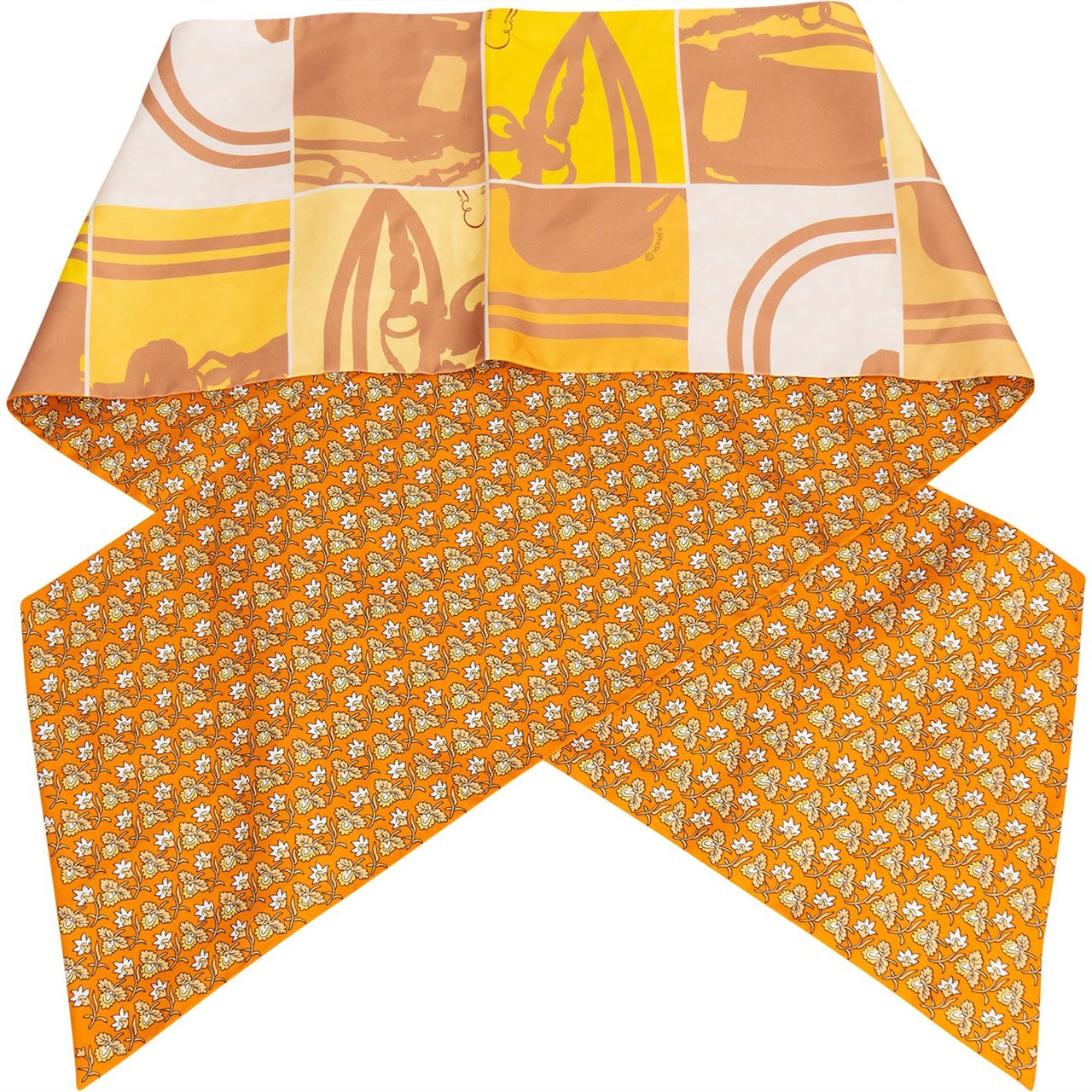 Hermès Brides de Gala En Desordre Multico Tuch Scarf Geel