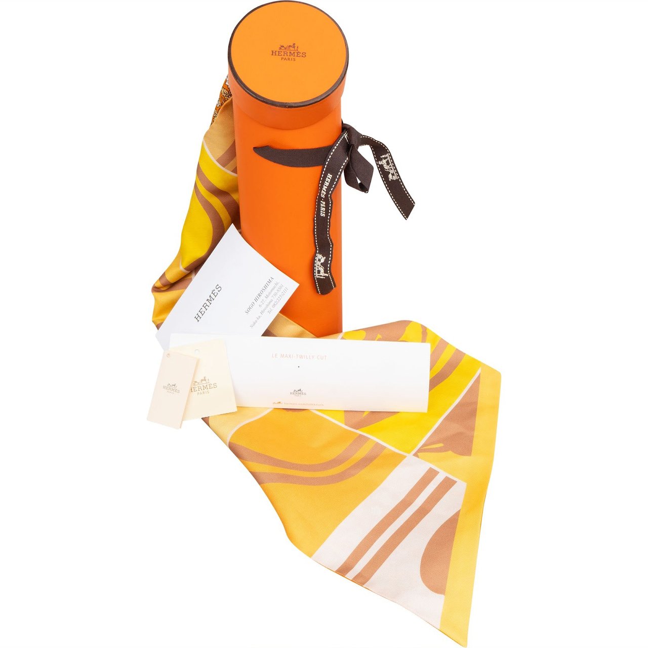 Hermès Brides de Gala En Desordre Multico Tuch Scarf Geel