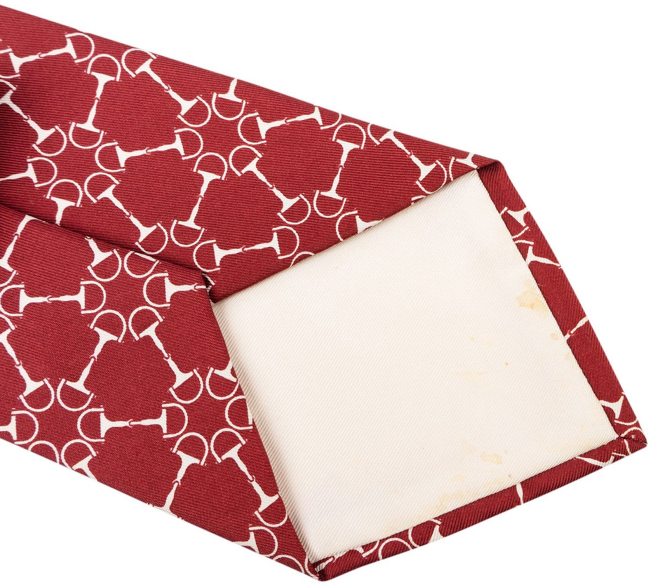 Hermès Horsebit Print Silk Tie Krawatte Rood
