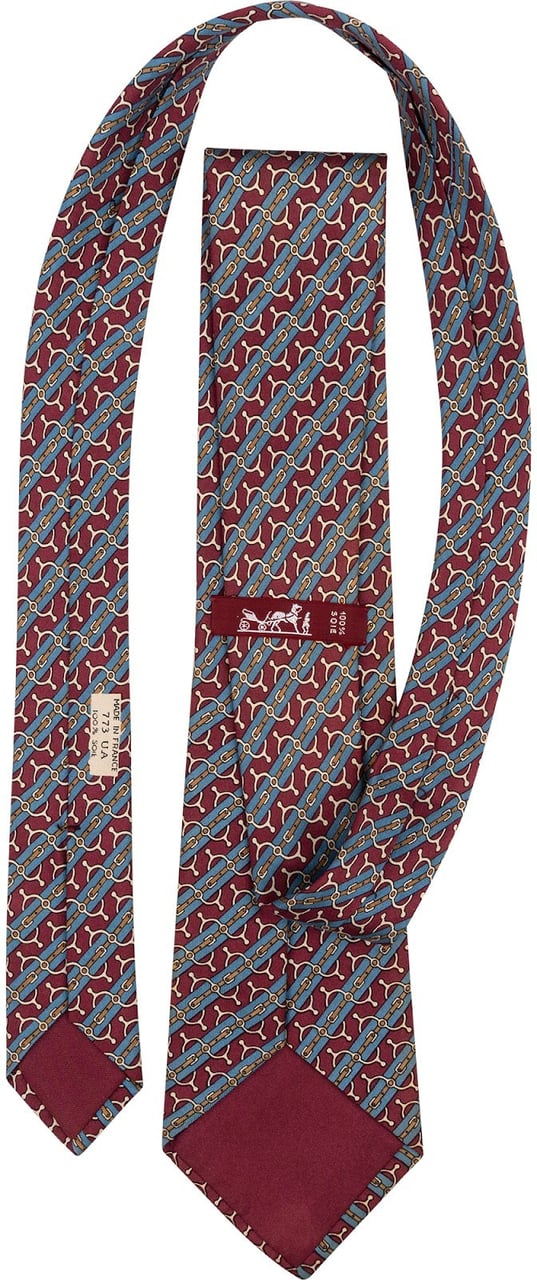 Hermès Chaîne d'Ancre Striped Silk Tie Krawatte Rood