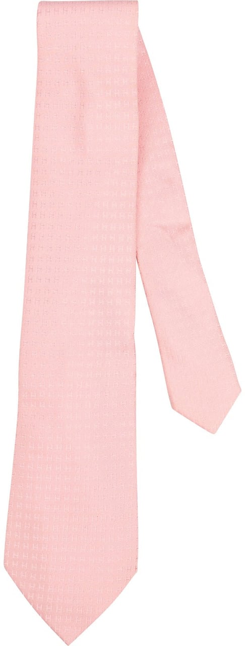 Hermès H Pattern Silk Tie Krawatte Rood