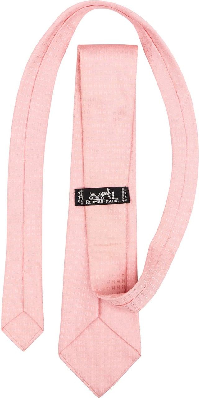 Hermès H Pattern Silk Tie Krawatte Rood