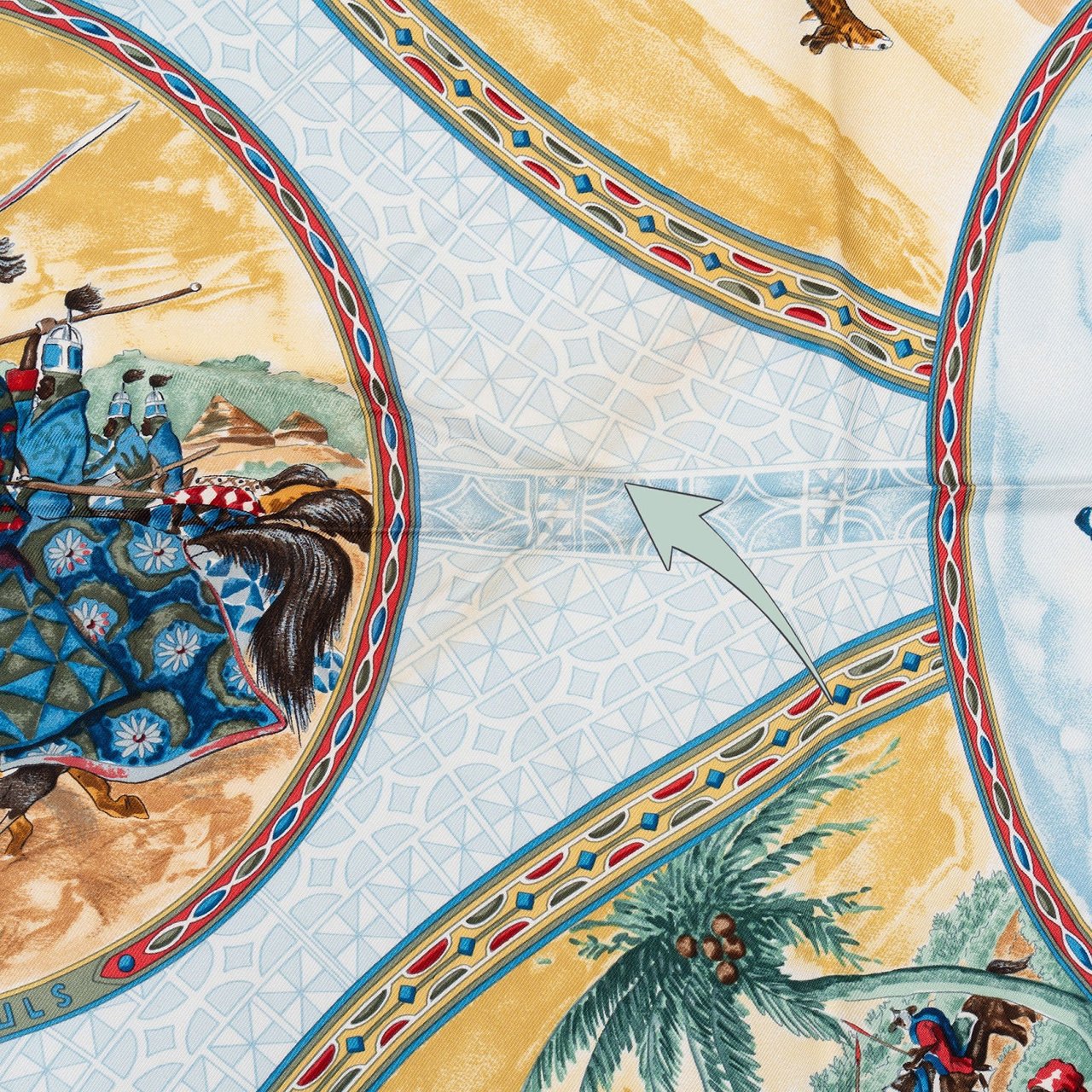 Hermès Les Cavaleries d'Or Silk Carre 90 Scarf Tuch Navy