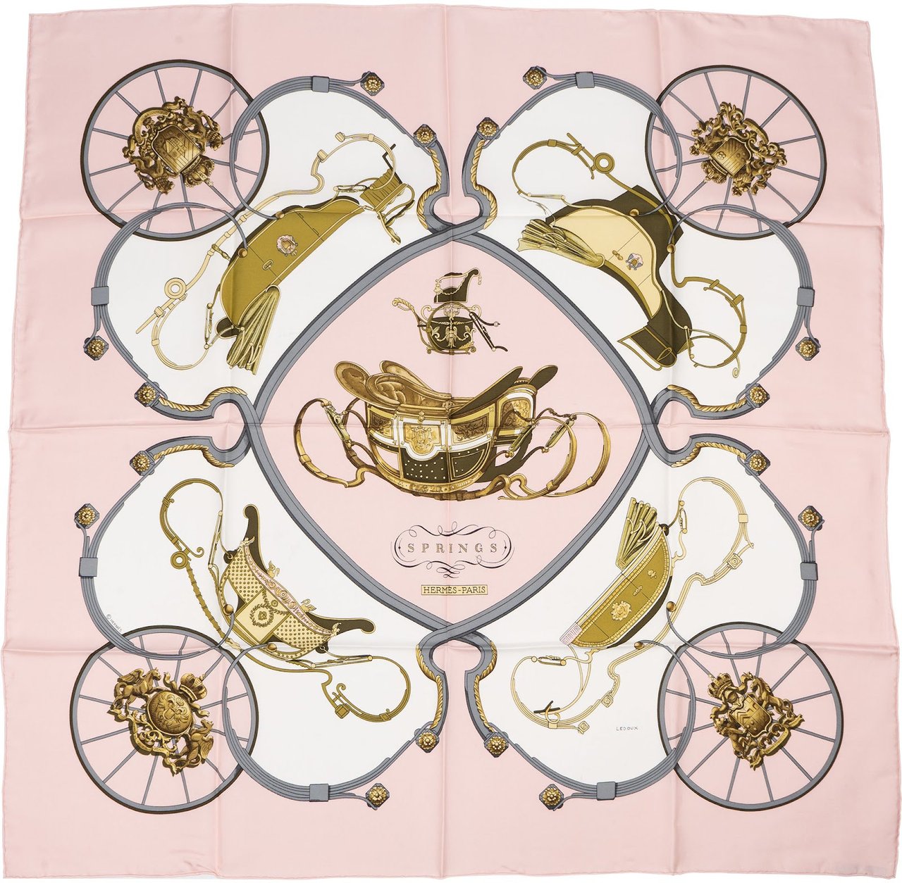 Hermès Springs Silk 90 Scarf Tuch Rood