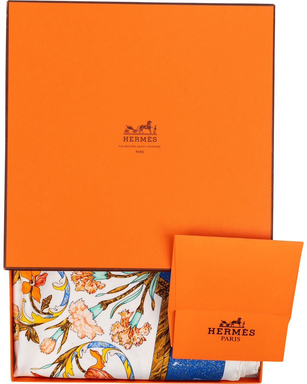 Hermès Les Plaisirs du Froid Silk Carre 90 Scarf Tuch Blauw