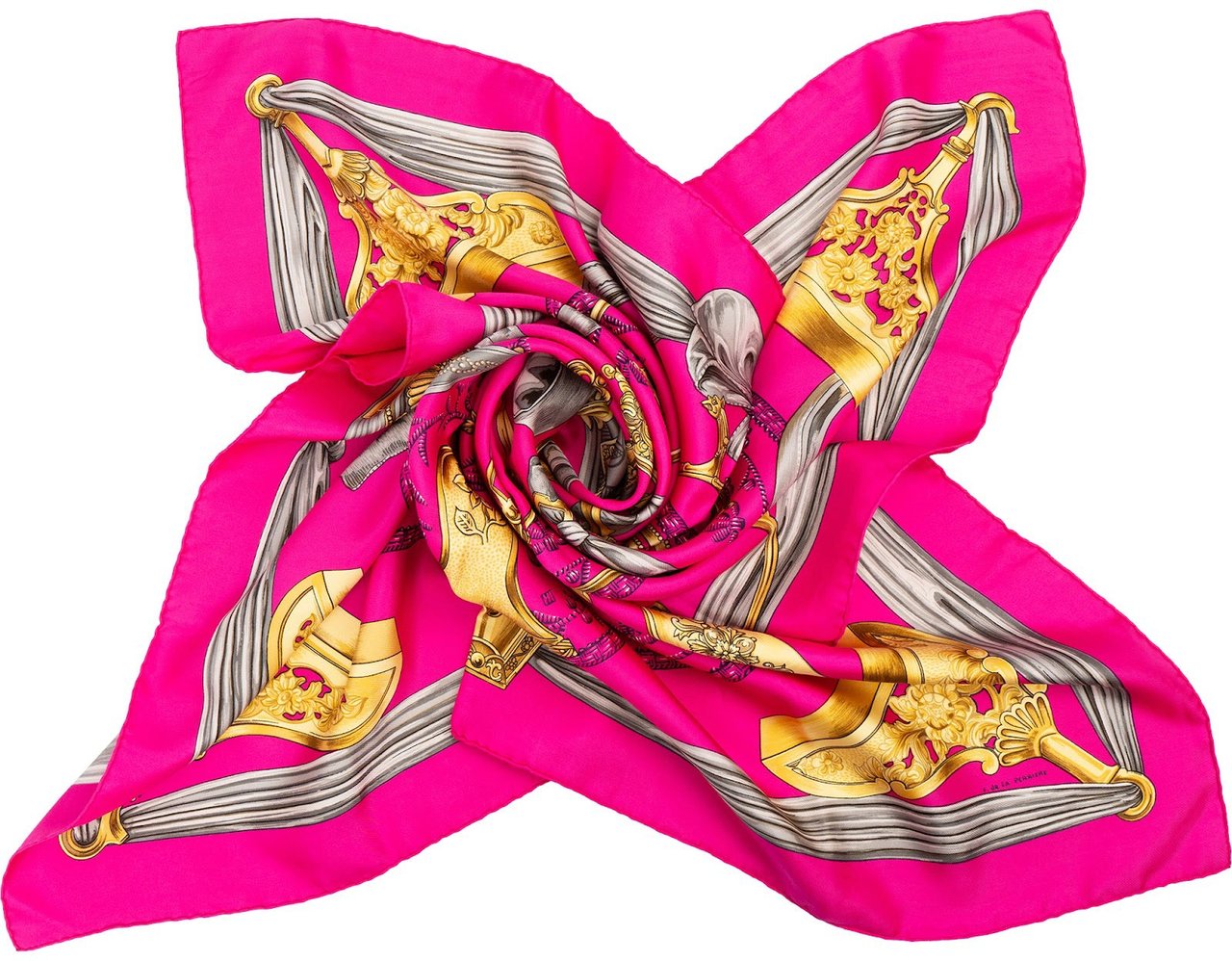 Hermès Etriers Silk 90 Scarf Tuch Rood