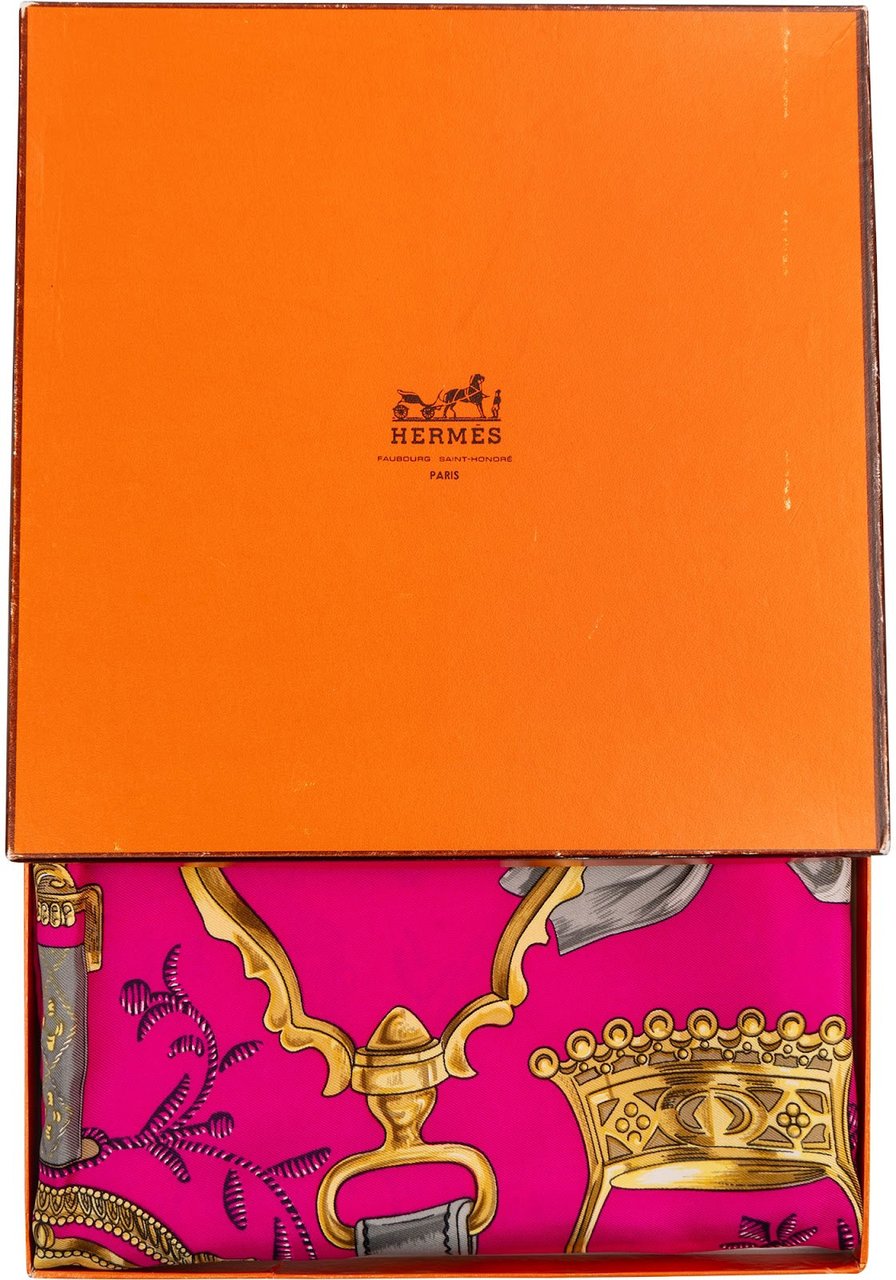 Hermès Etriers Silk 90 Scarf Tuch Rood