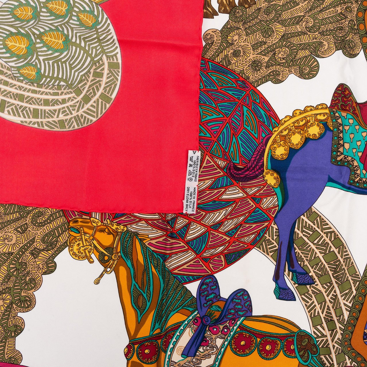 Hermès L'Art de la Steppe Silk Carre 90 Scarf Tuch Rood