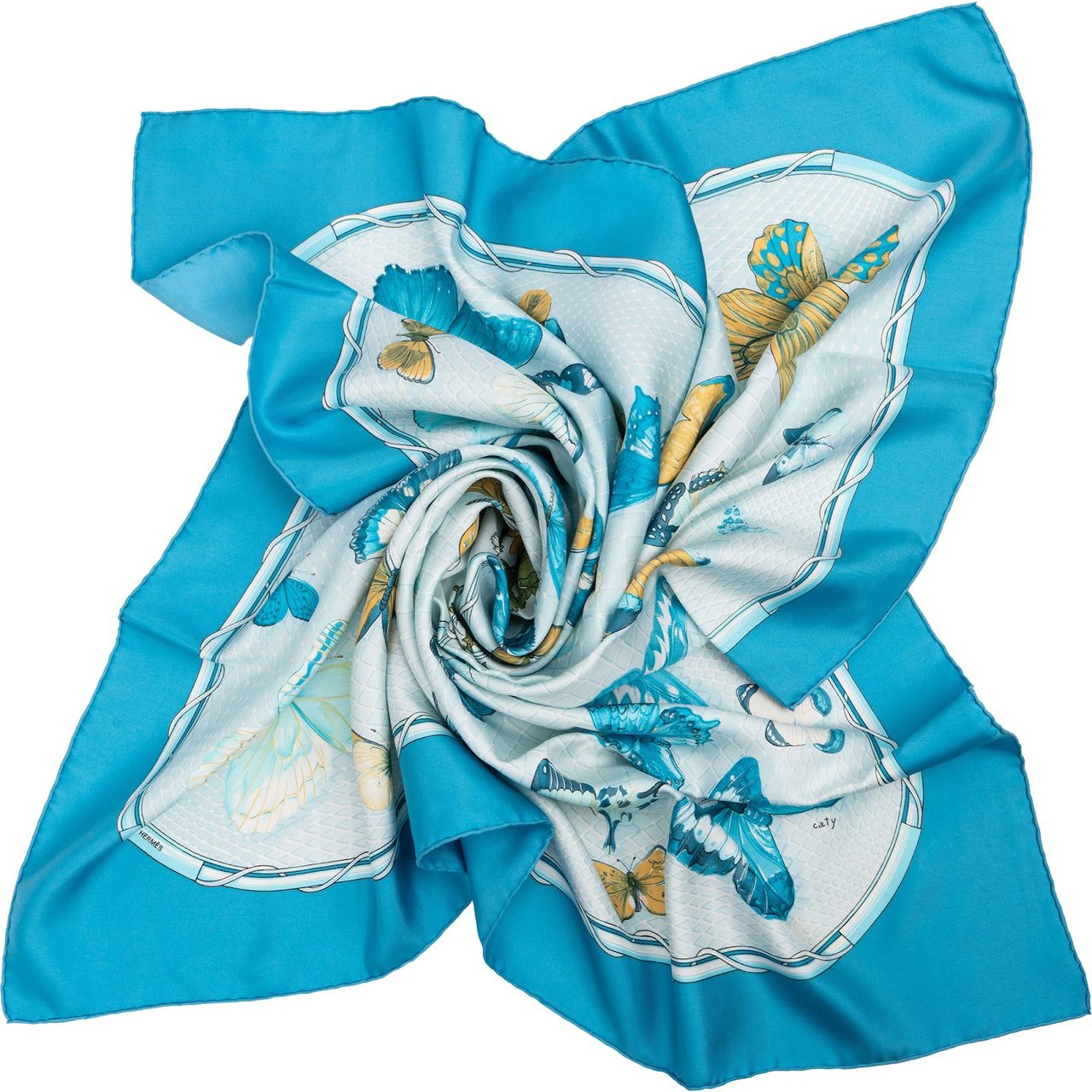 Hermès Farandole Silk 90 Scarf Tuch Blauw