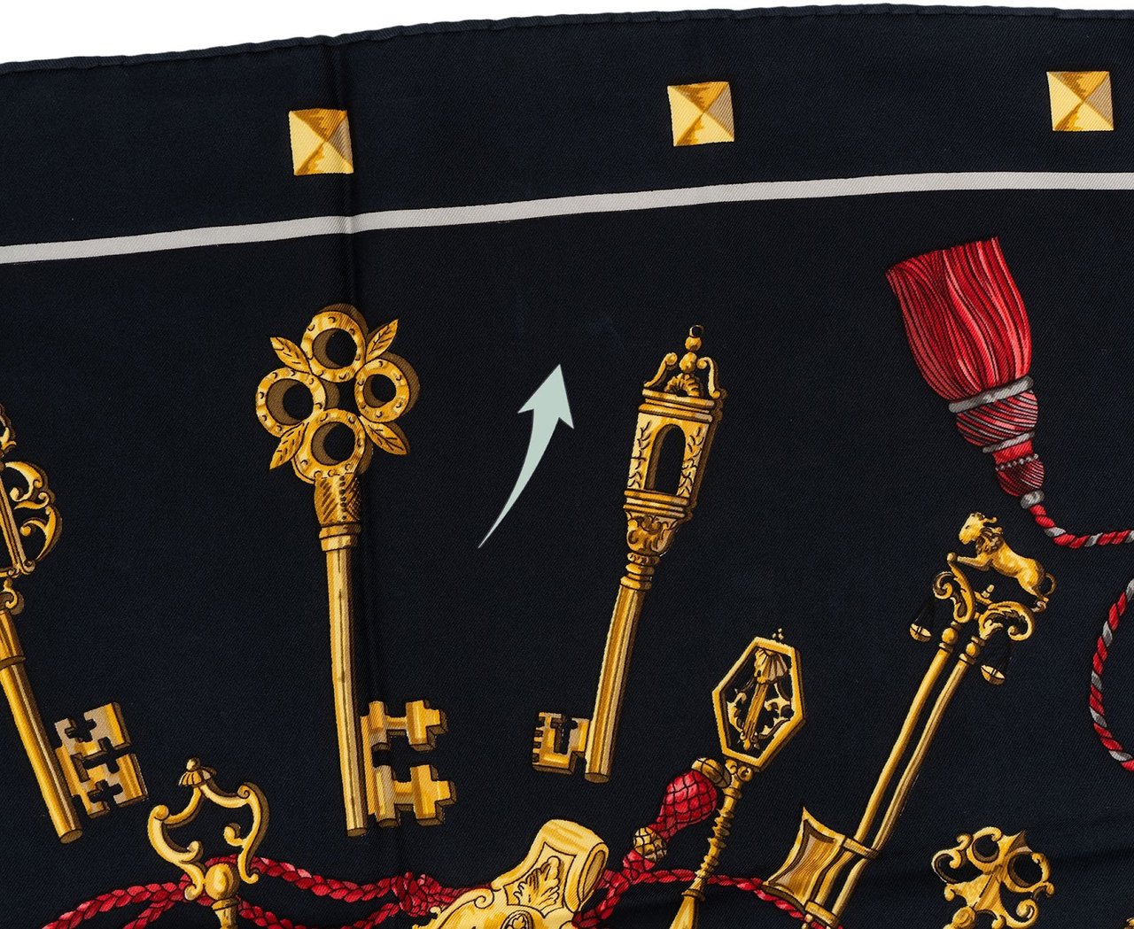 Hermès Les Clés Silk 90 Scarf Tuch Zwart