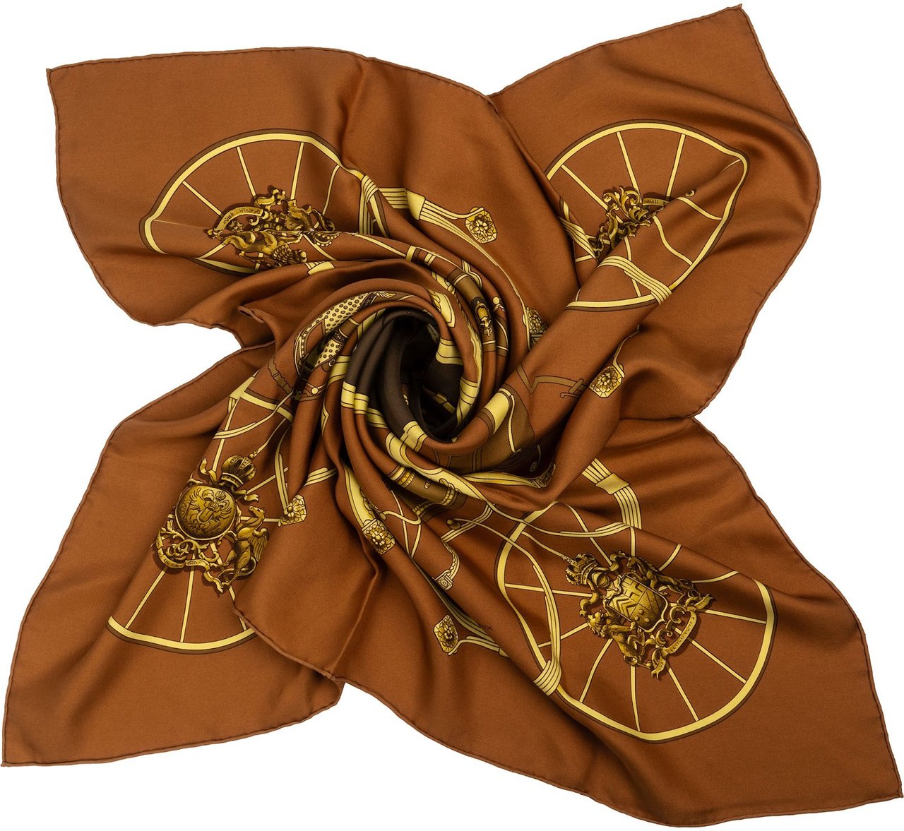Hermès Springs Silk Carre 90 Scarf Tuch Bruin