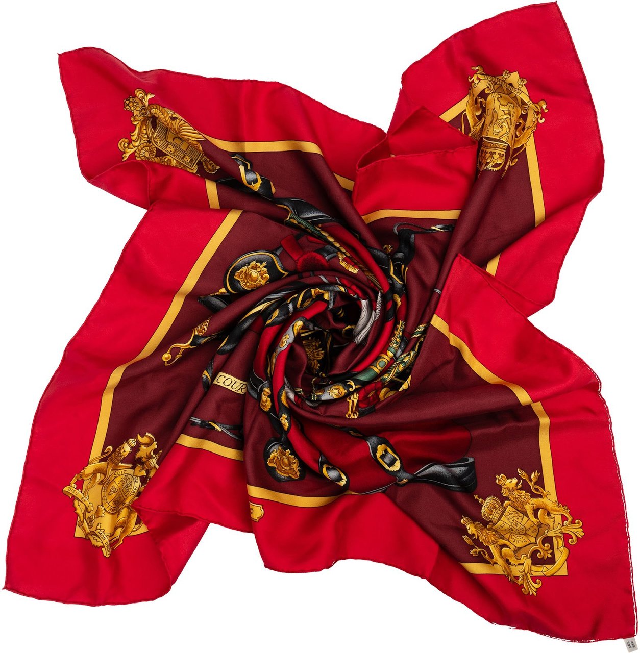 Hermès Harnais de Cour Carré 90 Tuch Scarf Rood