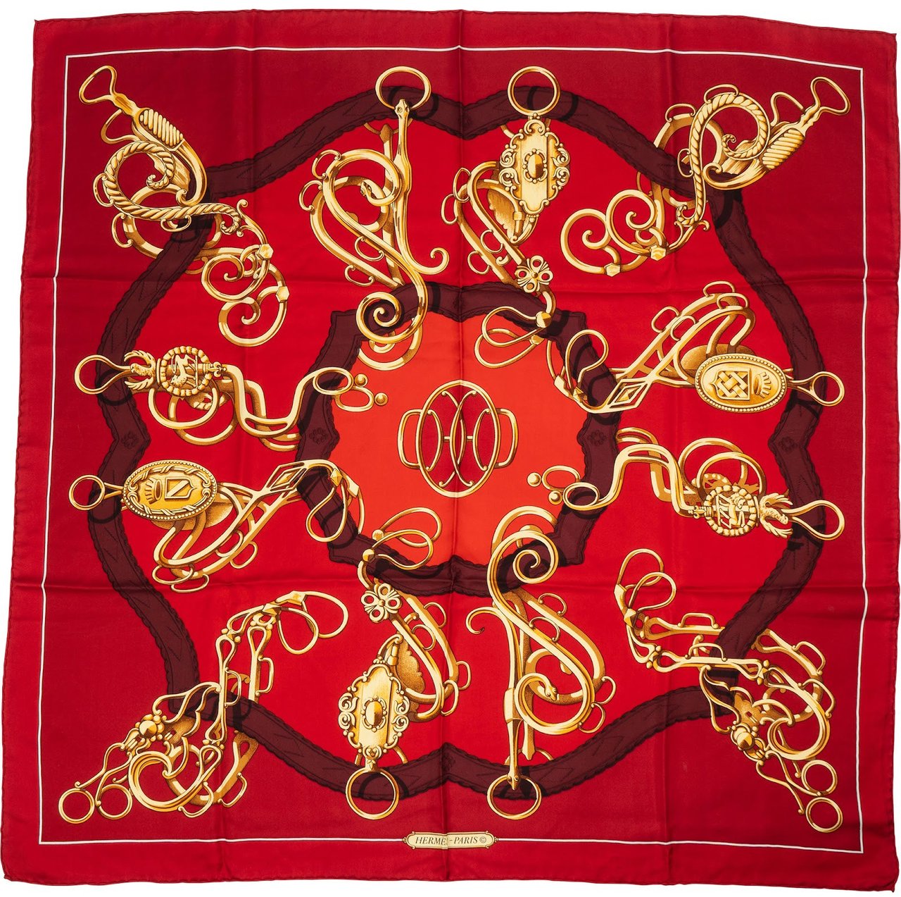 Hermès Brides de Gala Silk Carre 90 Scarf Tuch Rood