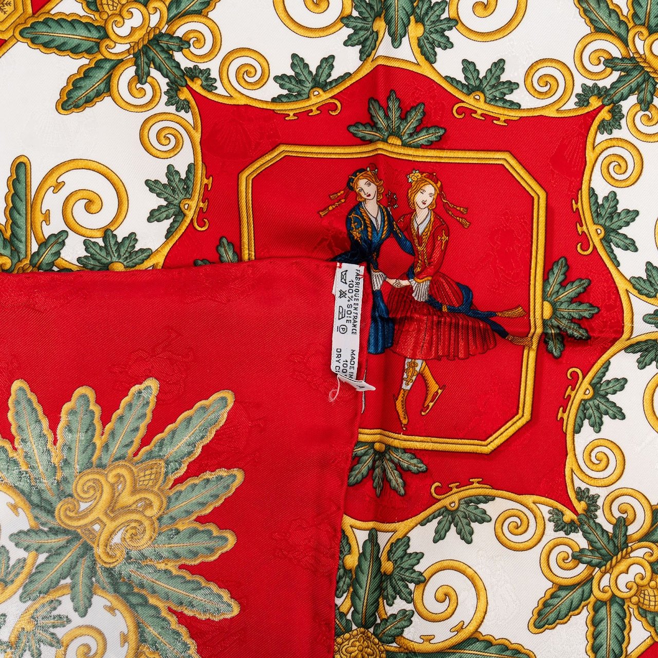 Hermès Joies d'Hiver Silk Carre 90 Scarf Tuch Rood
