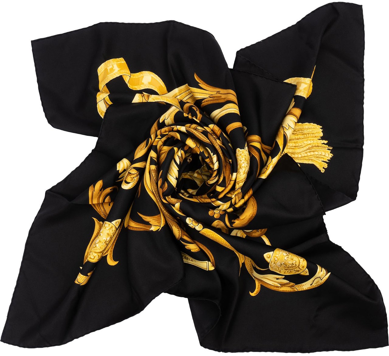 Hermès Le Mors 'A La Conetable' Silk Carre 90 Scarf Tuch Zwart