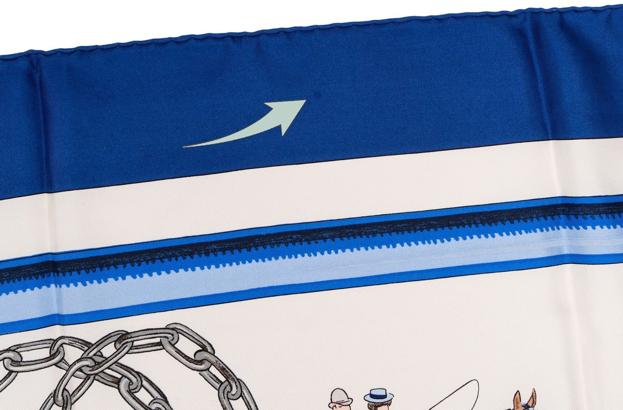 Hermès Equipages Silk Carre 90 Scarf Tuch Blauw
