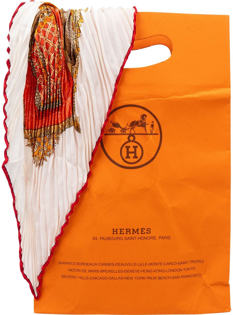 Hermès Ombres et Lumieres Plissé Tuch Scarf Wit