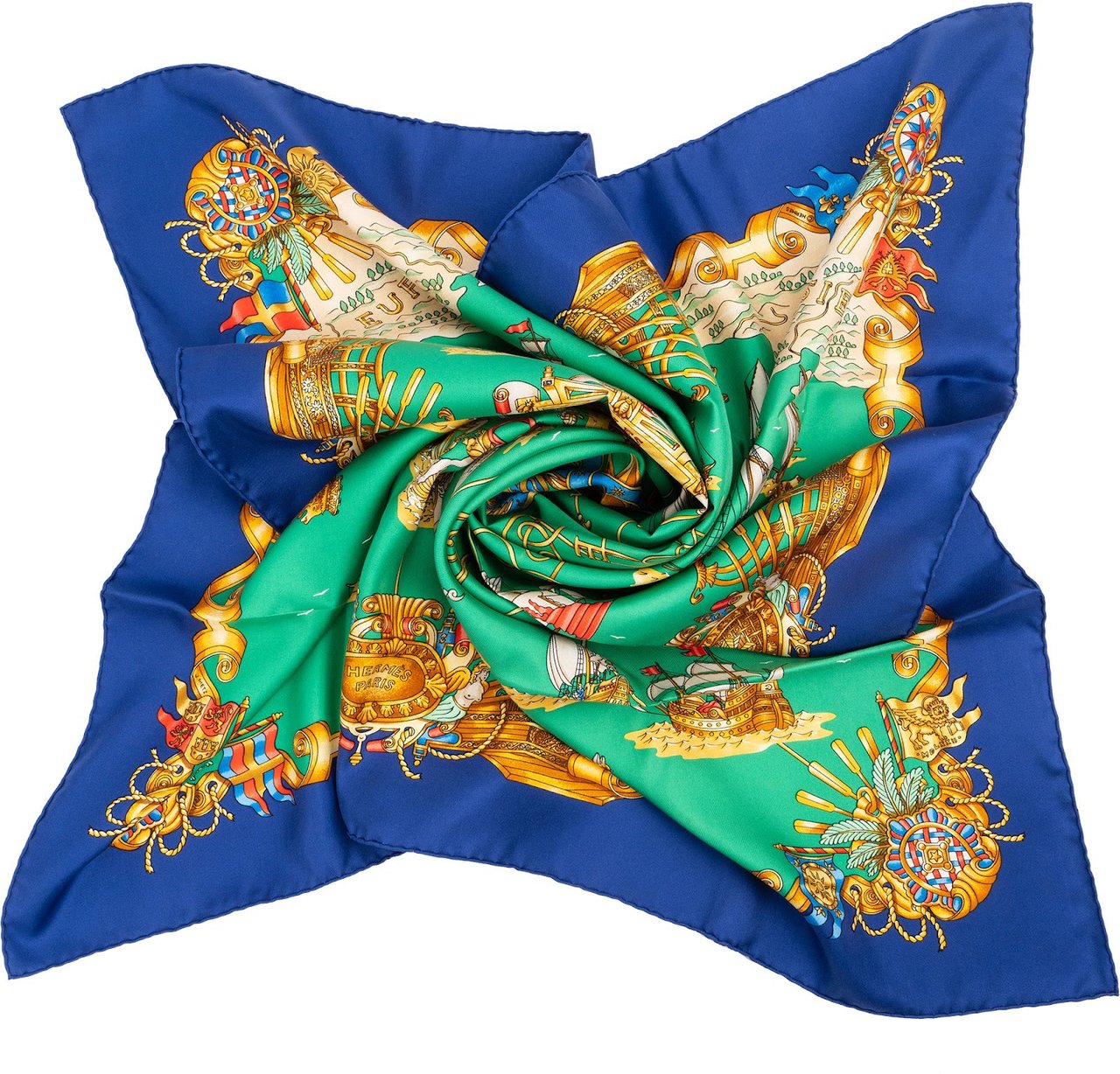 Hermès Voiles de Lumiere Silk Carre 90 Scarf Tuch Groen