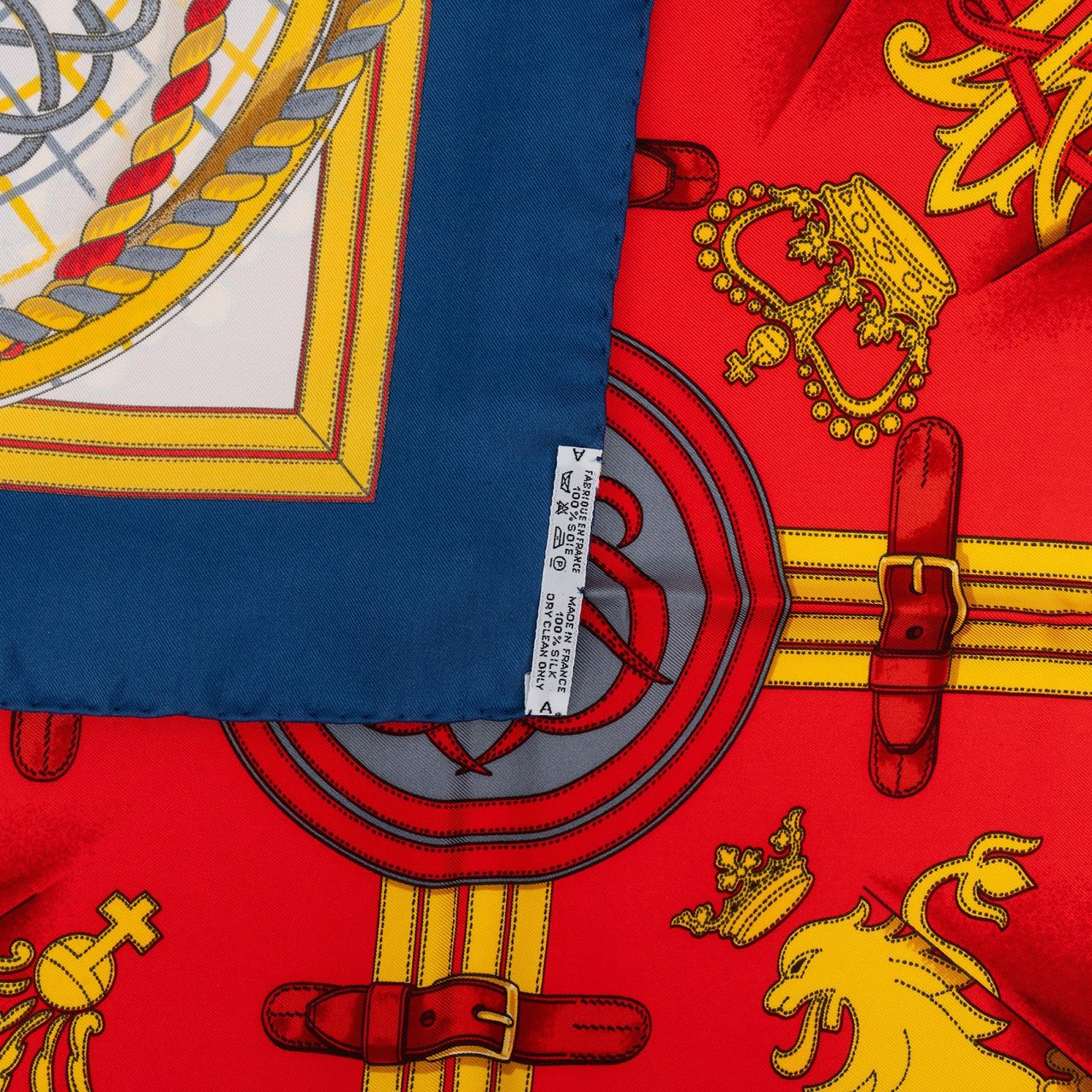 Hermès Grande Tenue Silk Carre 90 Scarf Tuch Blauw