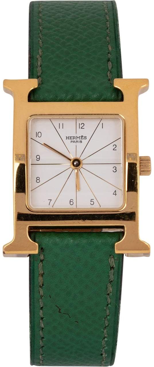 Hermès Gold Tone Heure H Women Watch HH1.210 Groen
