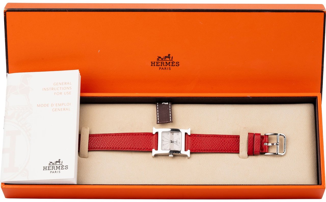 Hermès Silver Tone Heure H Women Watch HH1.210 Rood