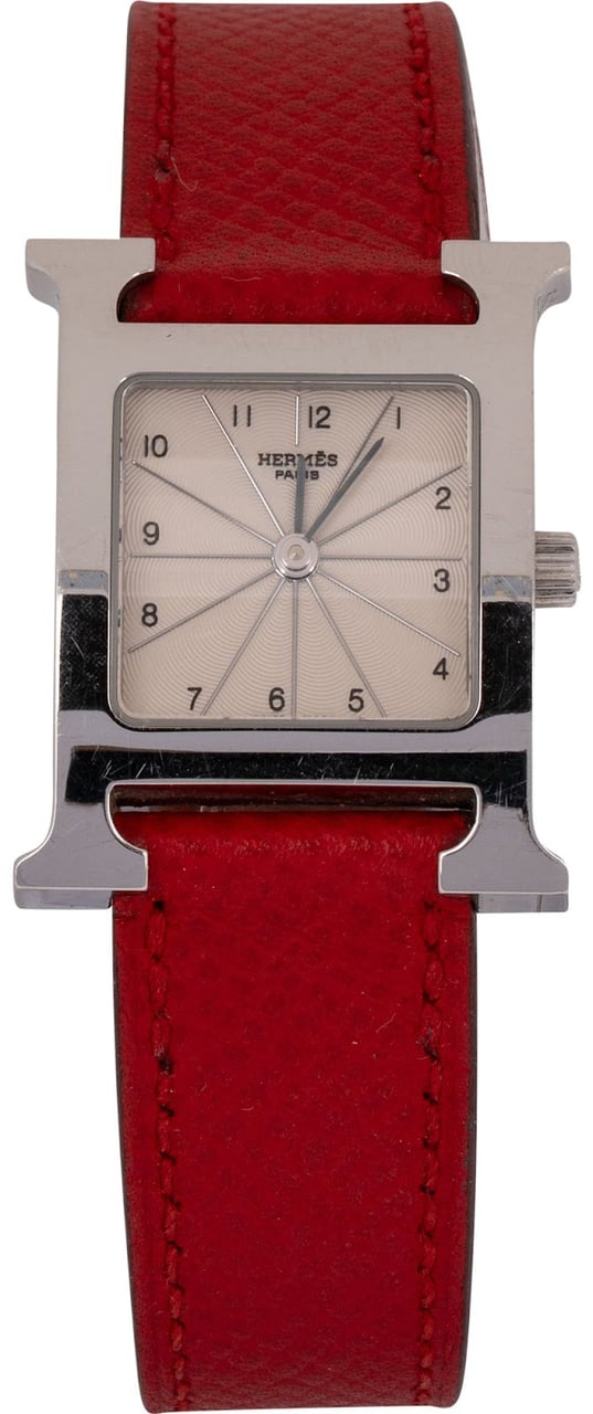 Hermès Silver Tone Heure H Women Watch HH1.210 Rood