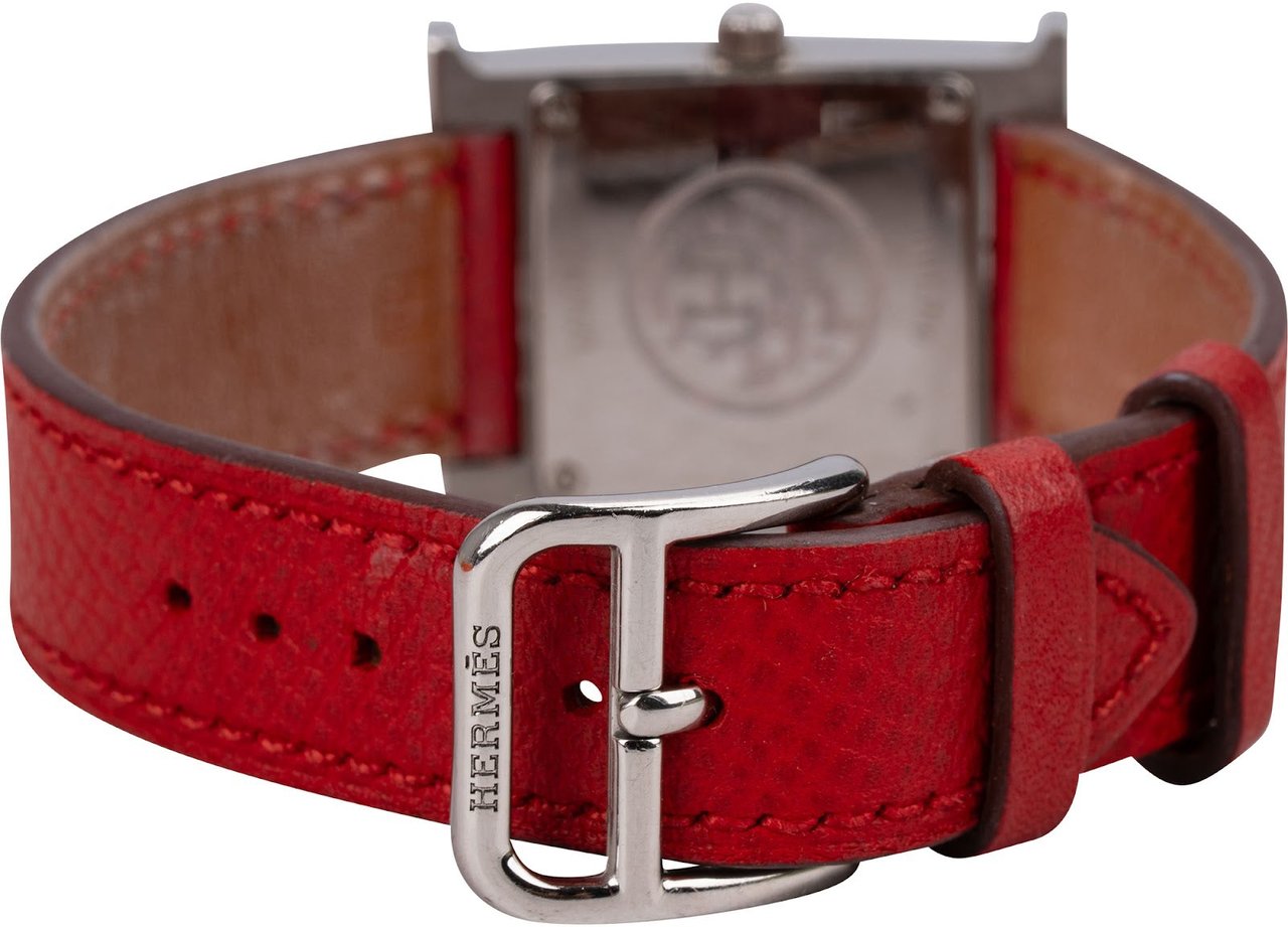 Hermès Silver Tone Heure H Women Watch HH1.210 Rood