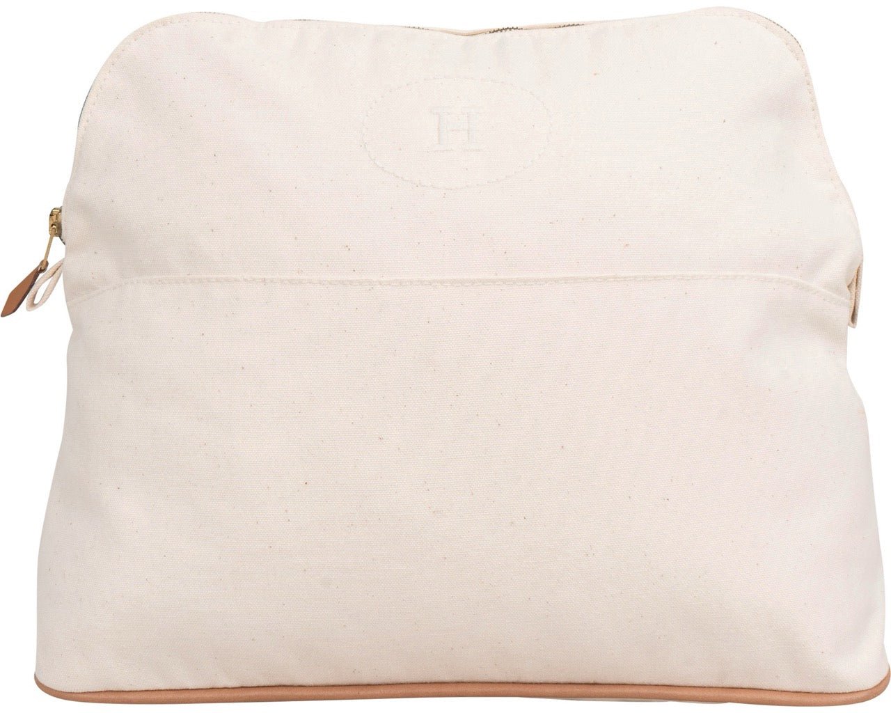 Hermès White Cotton Bolide Accessoires Bag Wit