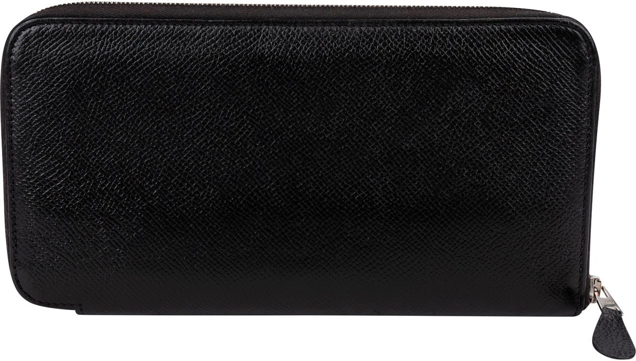 Hermès Noir Epsom Leather Azap Zippy Wallet Zwart