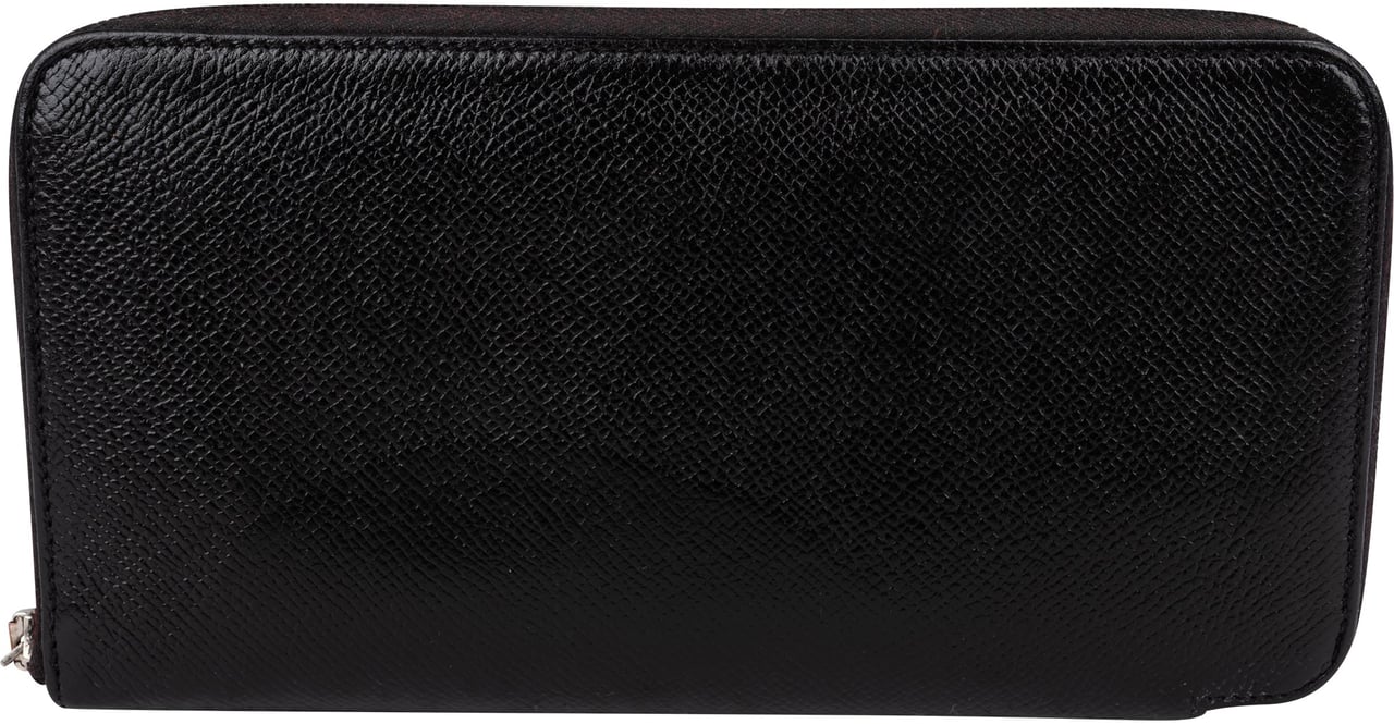 Hermès Noir Epsom Leather Azap Zippy Wallet Zwart