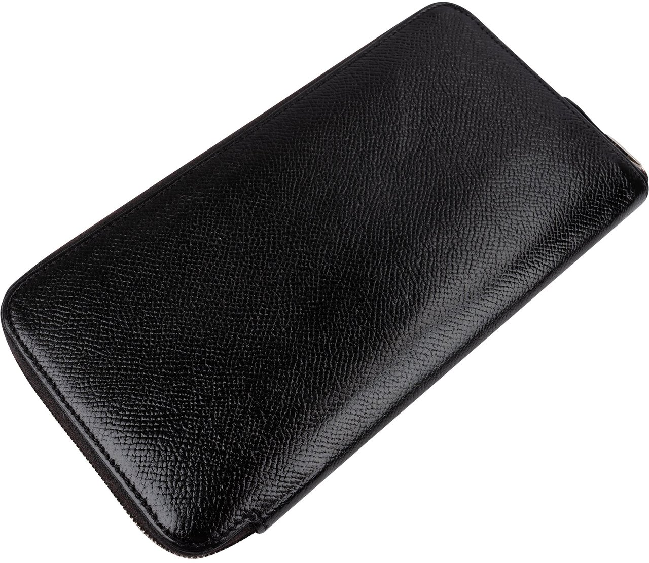 Hermès Noir Epsom Leather Azap Zippy Wallet Zwart